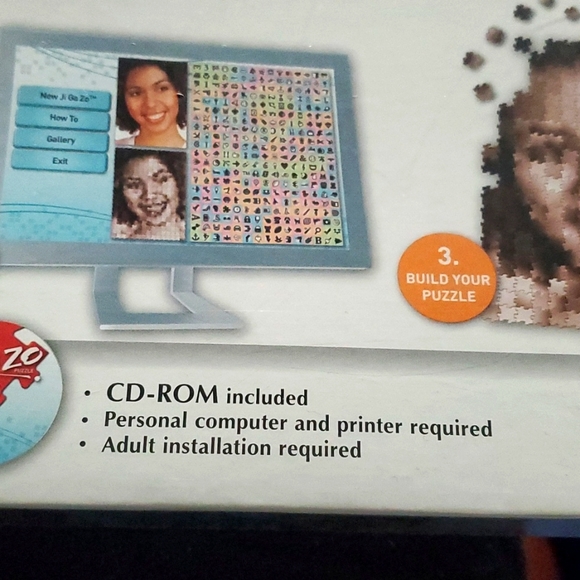 : sealed Hasbro Ji Ga Zo 300 piece puzzle sepia build your own mosaic style - Picture 3 of 11